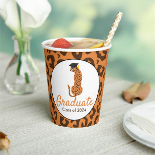 Vasos De Papel Copa de papel de leopardo de graduación