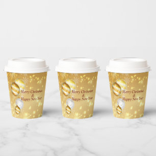 Vasos De Papel Copa de Papel de los Navidades de oro