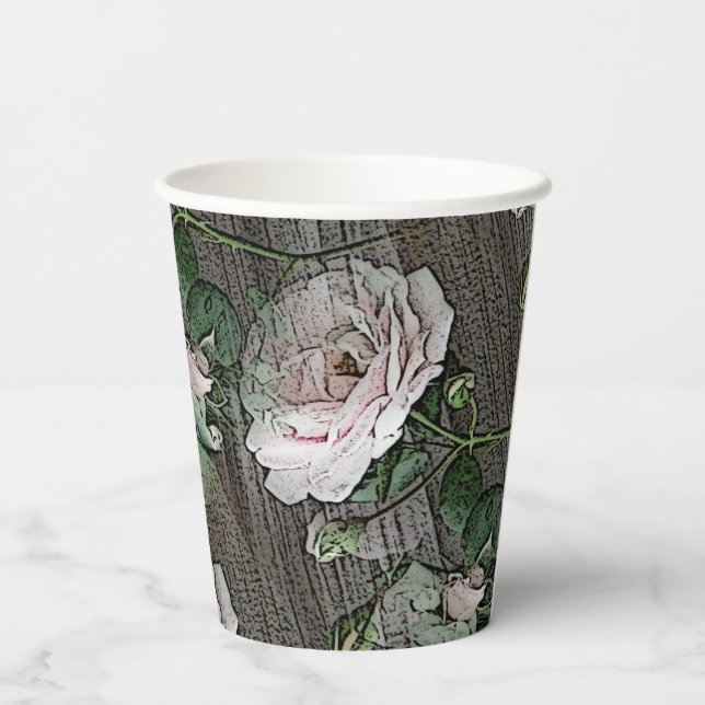 Vasos De Papel Copa de Papel de los rosas (Reverso )
