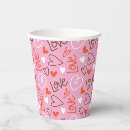 Vasos De Papel Copa de Papel de Love Hearts
