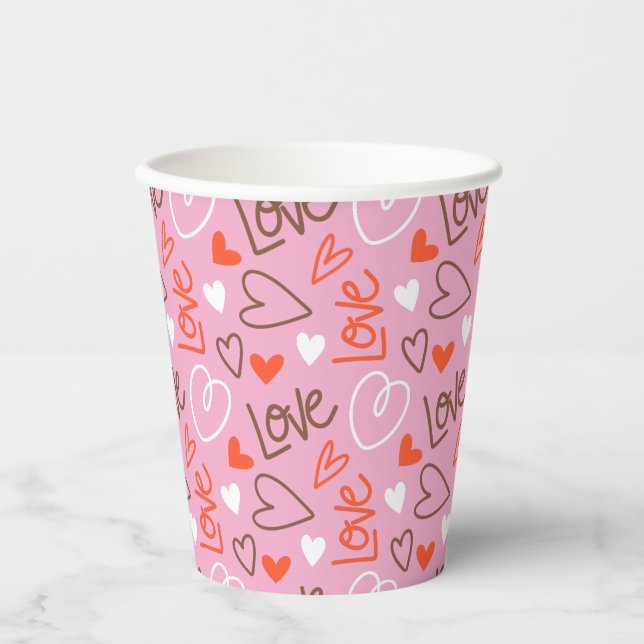 Vasos De Papel Copa de Papel de Love Hearts (Anverso)