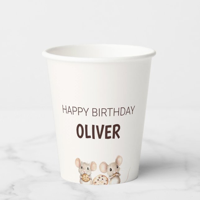 Vasos De Papel Copa de Papel de Niños Fiestas de Ratón de Cookie (Anverso)