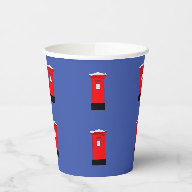Vasos De Papel Copa de Papel de Postbox de Santas (Izquierda)
