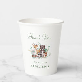 Vasos De Papel Copa de Papel de primer cumpleaños de Forest Frien