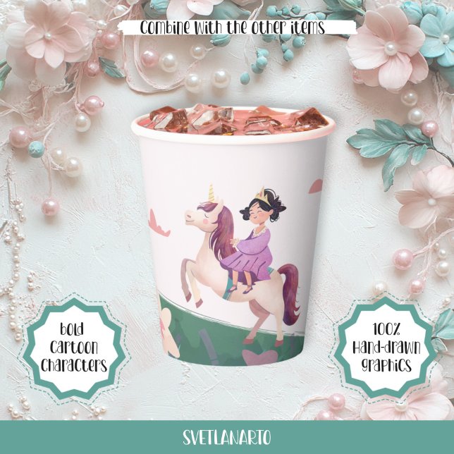 Vasos De Papel Copa de Papel de Unicornio (Subido por el creador)