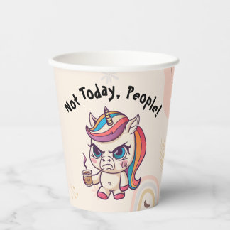 Vasos De Papel Copa de Papel de Unicornio enojada