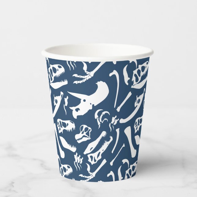 Vasos De Papel Copa de Papel Dinosaur Bones (Blue) (Anverso)
