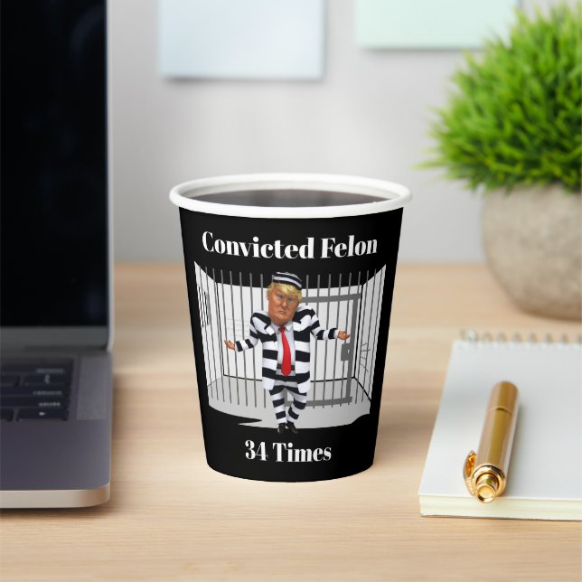 Vasos De Papel Copa de Papel Felon de Trump (in situ)