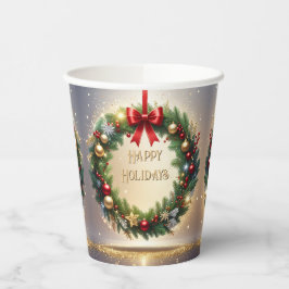 Vasos De Papel Copa de papel festiva de corona de Navidad