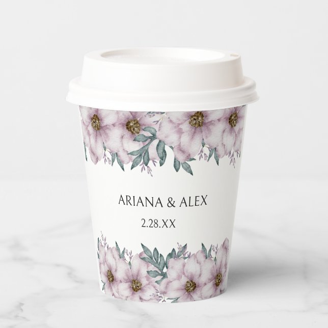 Vasos De Papel Copa de Papel Floral Eucalyptus Boda (Anverso)