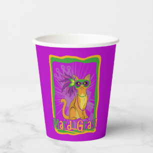 Vasos De Papel Copa de Papel Gato Mardi Gras