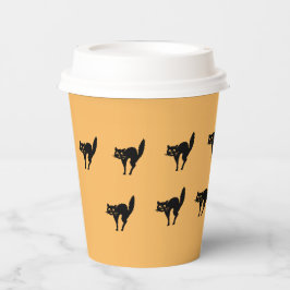 Vasos De Papel Copa de Papel - Gatos negros asustados