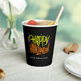 Vasos De Papel Copa de Papel "Happy Halloween" divertida y festiv