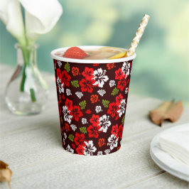 Vasos De Papel Copa de Papel Hibiscus Navidades de Hawái