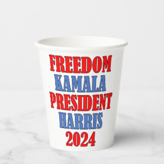 Vasos De Papel Copa de papel Kamala Harris Freedom 2024