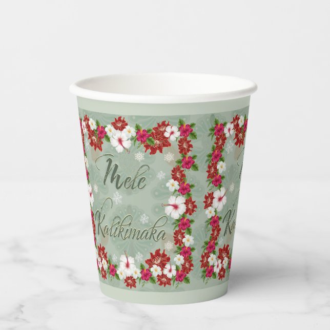 Vasos De Papel Copa de Papel Mele Kalikimaka para Navidades de Ha (Anverso)