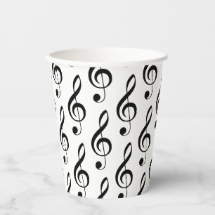 Vasos De Papel Copa de Papel Musical Treble Clef