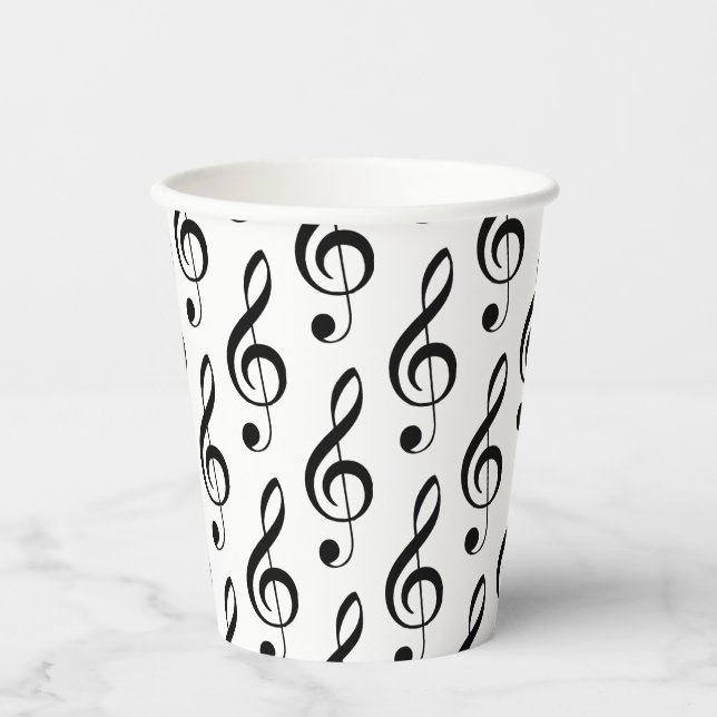 Vasos De Papel Copa de Papel Musical Treble Clef (Anverso)