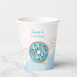 Vasos De Papel Copa de papel para el primer cumpleaños.