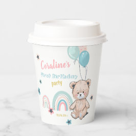 Vasos De Papel Copa de papel para el primer cumpleaños con un lin