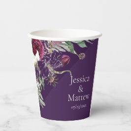 Vasos De Papel Copa de Papel personalizado de Flores Moradas