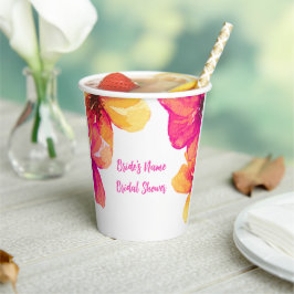 Vasos De Papel Copa de Papel Rosa Hibiscus