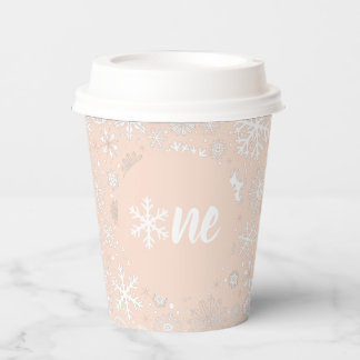 Vasos De Papel Copa de Papel Rubor Pink Snowflake ONE