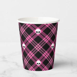 Vasos De Papel Copa de Papel Tapado de Cráneo Rosado