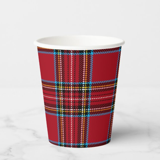 Vasos De Papel Copa de Papel Tartán Rojo (Anverso)