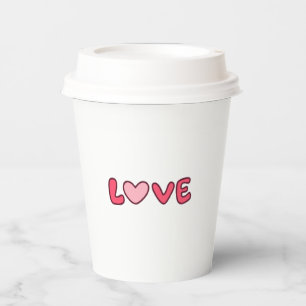 Vasos De Papel Copa de Papel "Te amo", Romántica Copa Desechable