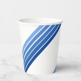 Vasos De Papel Copa de papel - Tonos de franjas diagonales azules