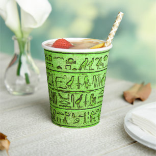 Vasos De Papel Copa de Papel Verde de los Jeroglíficos Antiguos 