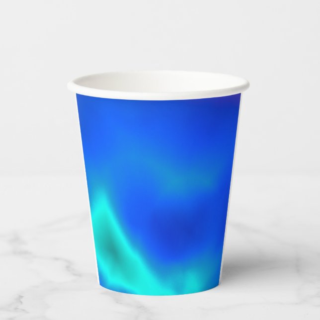 Vasos De Papel Copa de papel verde y azul del mar (Anverso)