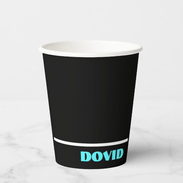 Vasos De Papel Copa de patín de neón negro (Anverso)