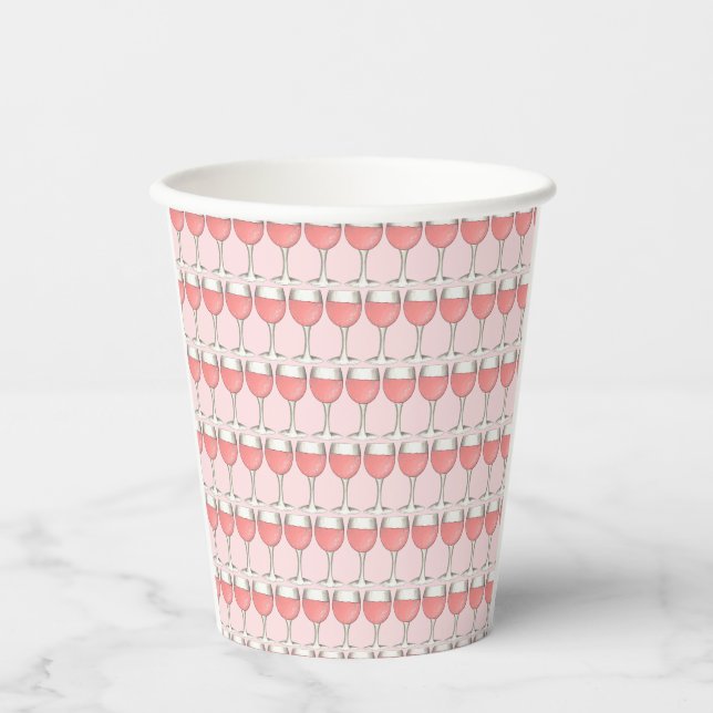 Vasos De Papel Copa de Vino Rosado Rosa para Regalo de Bodas de l (Anverso)