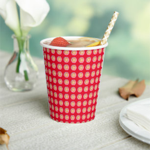 Vasos De Papel Copa Medallion de Papel Rojo