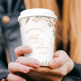 Vasos De Papel Copa Neutral de papel Baby Shower Boho Pampas