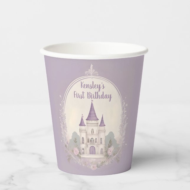 Vasos De Papel Copa Purple Fairytale Castle (Anverso)