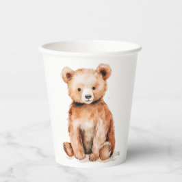 Vasos De Papel Copa Temática de Woodland de Oso Pequeño