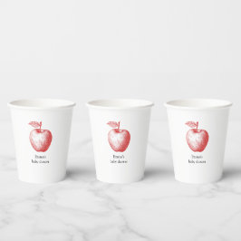Vasos De Papel Copas Baby Shower de Apple Rojas