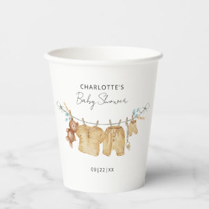 Vasos De Papel Copas de Baby Shower de Boho Clothesline