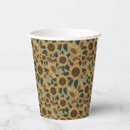 Vasos De Papel Copas de Baby Shower de Sunflower Bloom