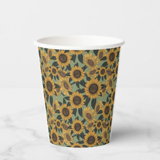 Vasos De Papel Copas de Baby Shower de Sunflower Bloom