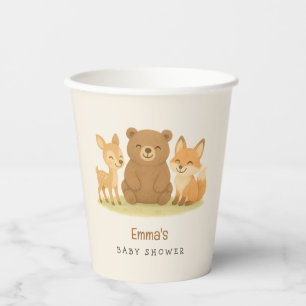 Vasos De Papel Copas de Baby Shower de Woodland Animals