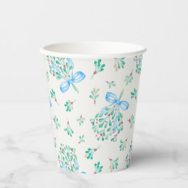 Vasos De Papel Copas de Baby Shower Mistletoe Blue Bow