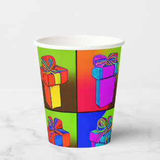 Vasos De Papel Copas de cumpleaños con diseño de regalo