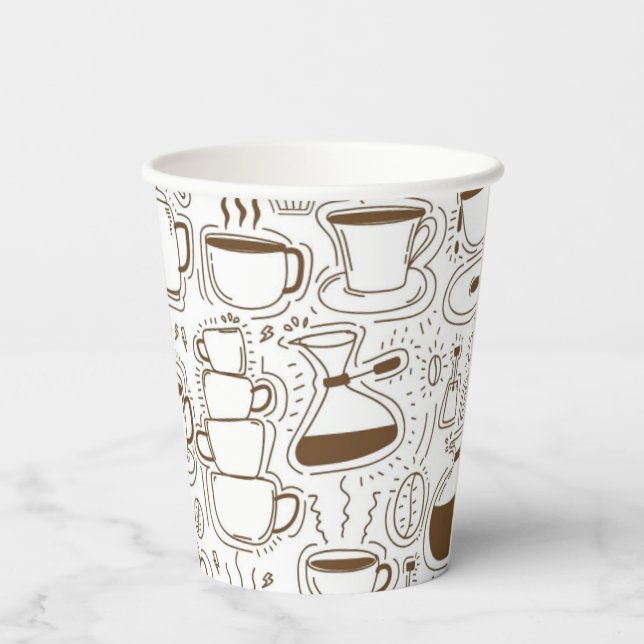 Vasos De Papel Copas de Fiesta de cafés | Blanco (Reverso )