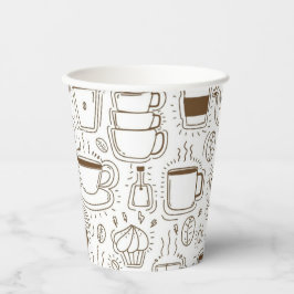 Vasos De Papel Copas de Fiesta de cafés | Blanco