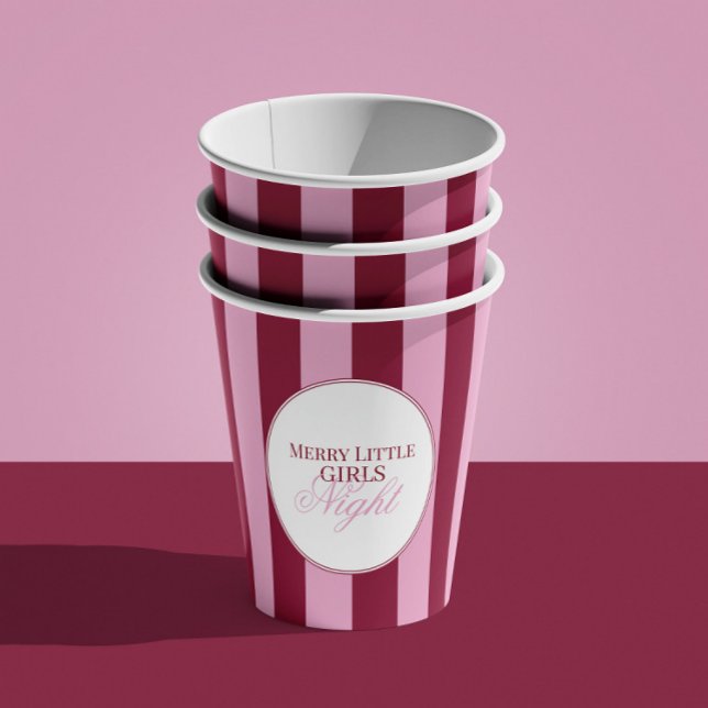 Vasos De Papel Copas de fiesta de Navidad con rayas rojas alegres (Subido por el creador)