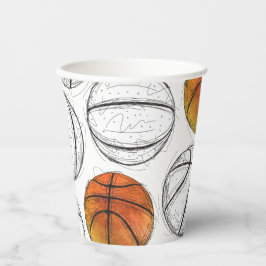 Vasos De Papel Copas de Fiestas de baloncesto de color acuático